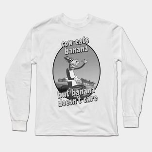 Cow Eats Banana Long Sleeve T-Shirt